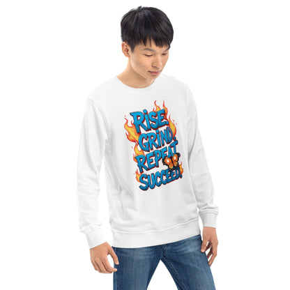 Organic Sweatshirt with "Rise, Grind, Repeat, Succeed" - Collections by Moke 38515772