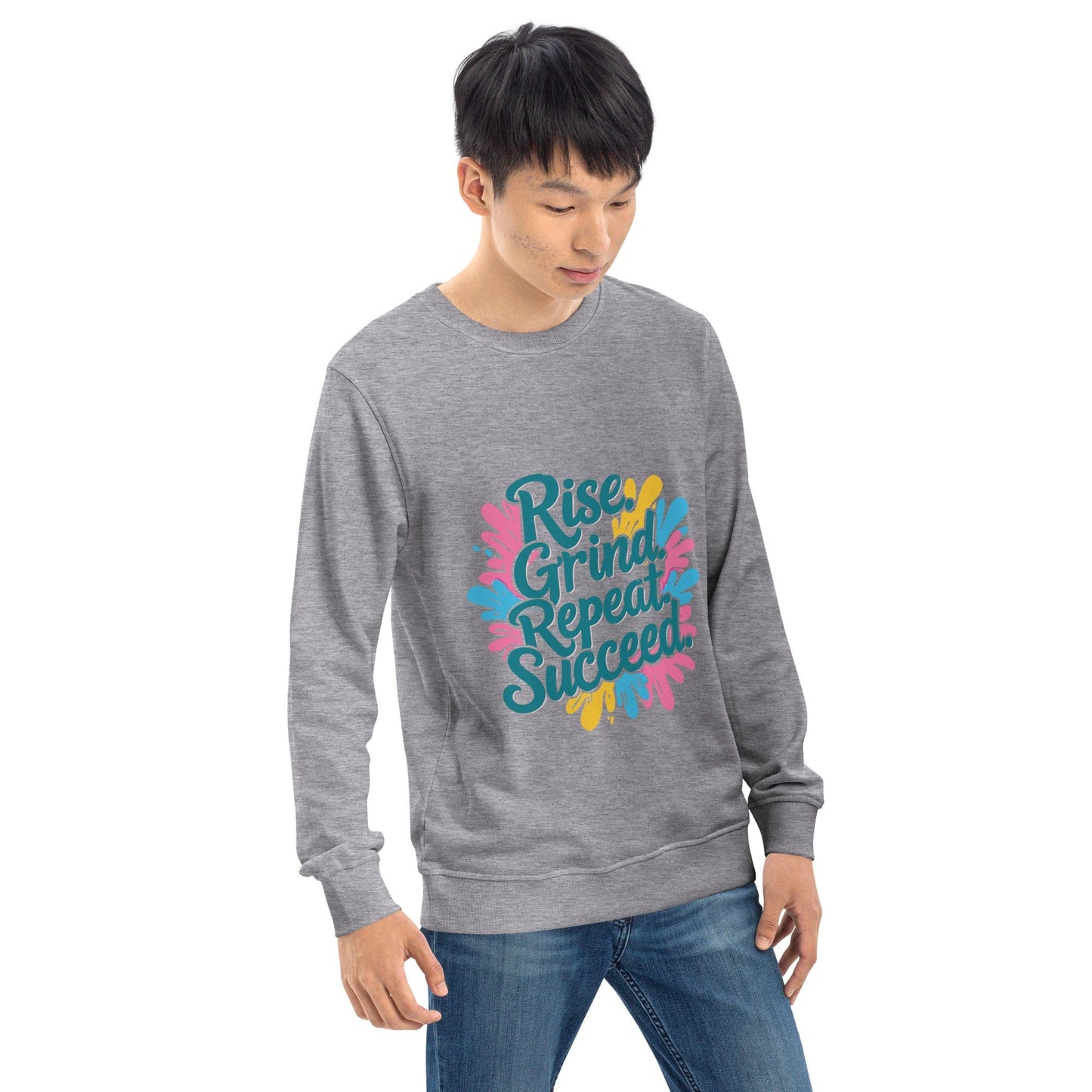 Organic Sweatshirt with 'Rise. Grind. Repeat. Succeed.' - Collections by Moke 95761346