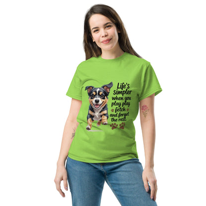 Puppy on Classic T-Shirt with 'Life’s simpler' - Collections by Moke 41649226
