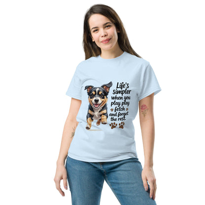 Puppy on Classic T-Shirt with 'Life’s simpler' - Collections by Moke 97119883