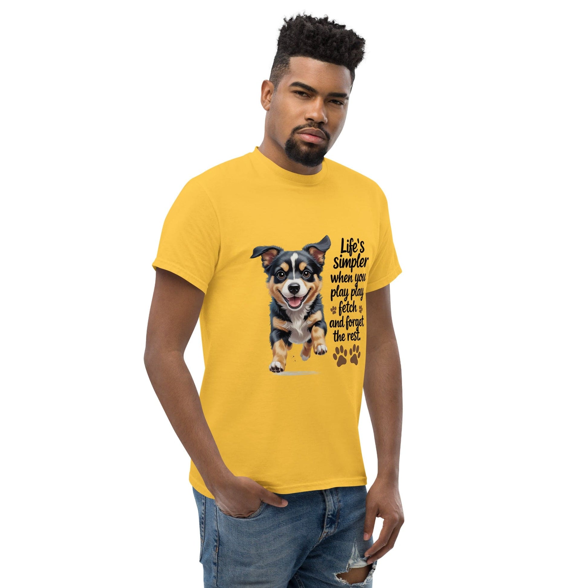 Puppy on Classic T-Shirt with 'Life’s simpler' - Collections by Moke 74728660