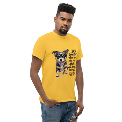 Puppy on Classic T-Shirt with 'Life’s simpler' - Collections by Moke 74728660