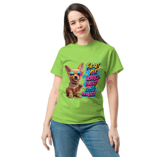 Puppy on Classic T-shirt with "Fur-get your worries" - Collections by Moke 34029407