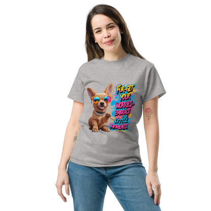 Puppy on Classic T-shirt with "Fur-get your worries" - Collections by Moke 63093450