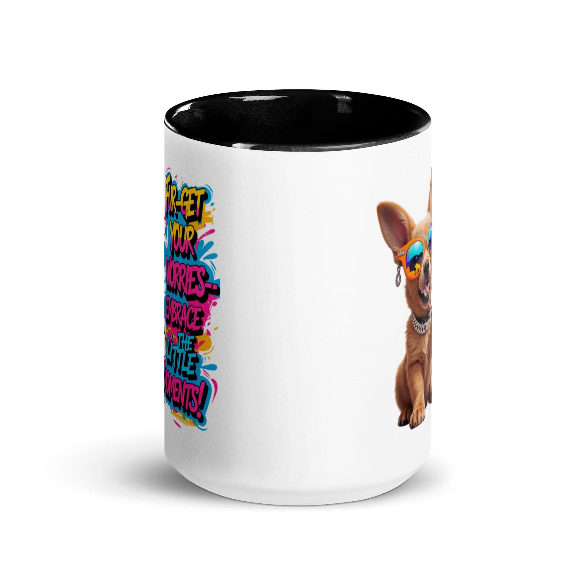 Puppy on Colourful Ceramic Mug with "Fur-get your worries" - Collections by Moke 75210894