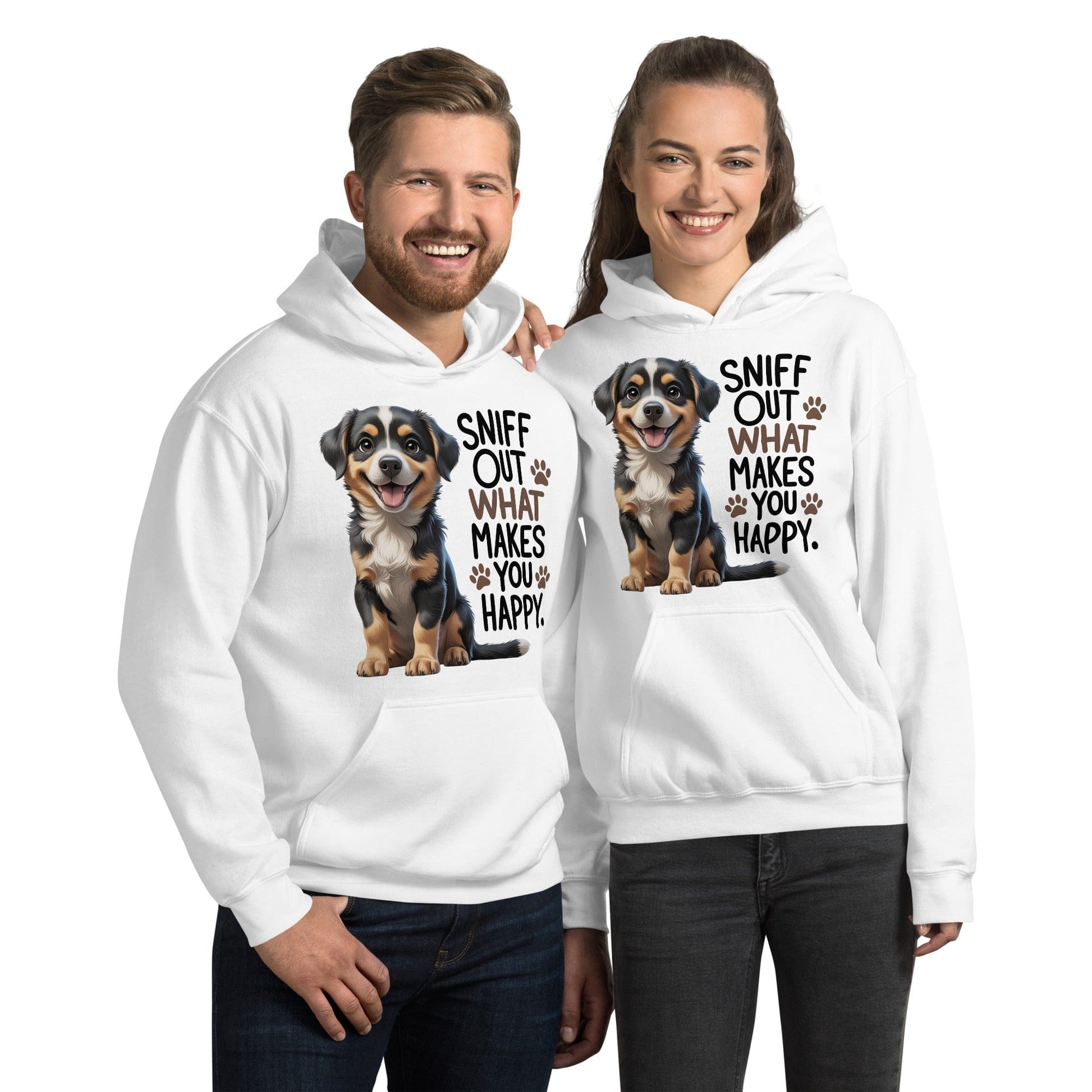 Puppy on Hoodie with "sniff out what makes you happy" - Collections by Moke 5594960
