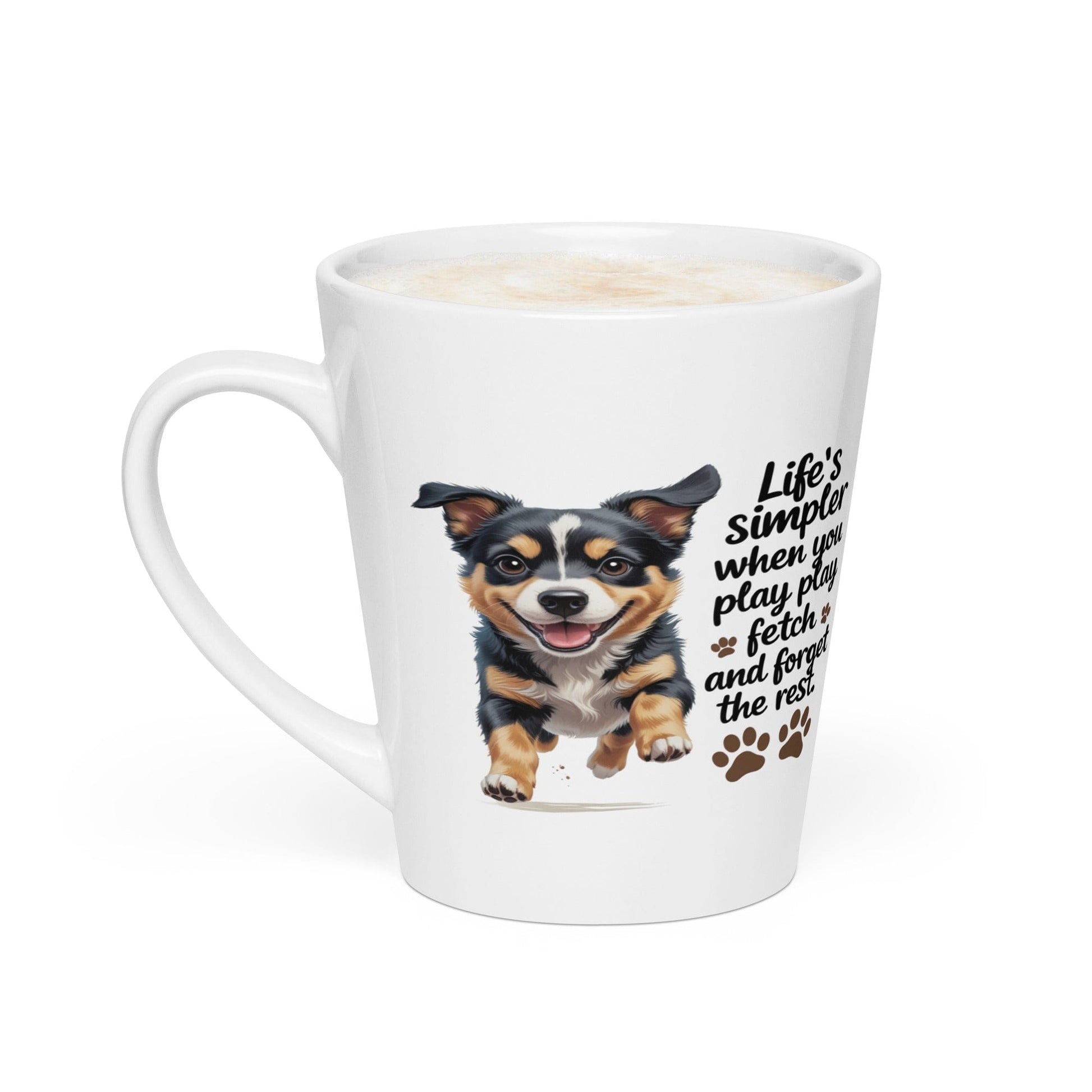 Puppy on Latte Mug with 'Life’s simpler' - Collections by Moke 35489722