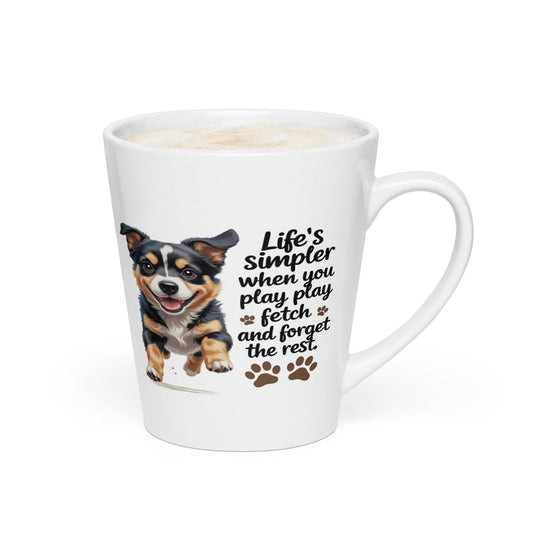 Puppy on Latte Mug with 'Life’s simpler' - Collections by Moke 26999623