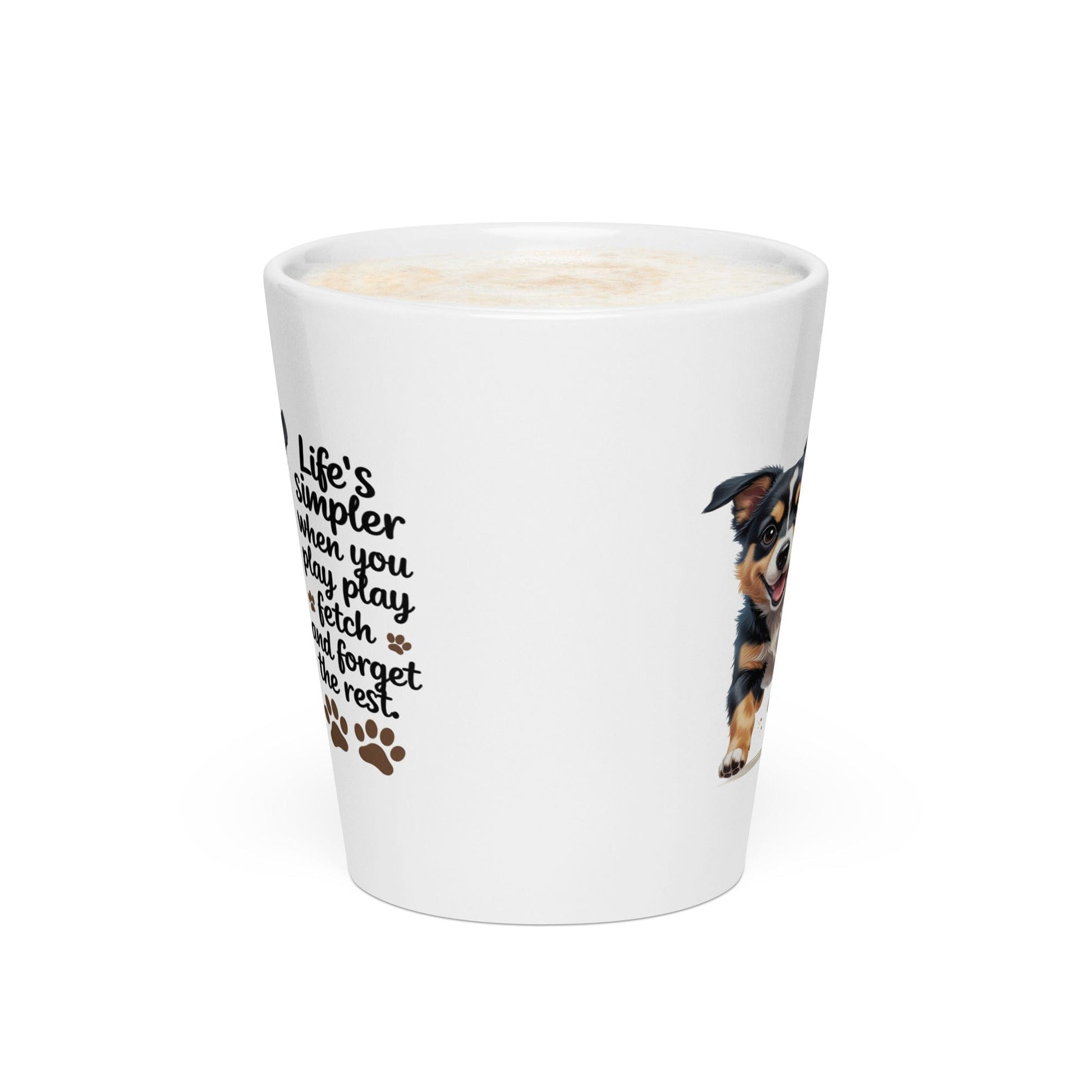 Puppy on Latte Mug with 'Life’s simpler' - Collections by Moke 73022471