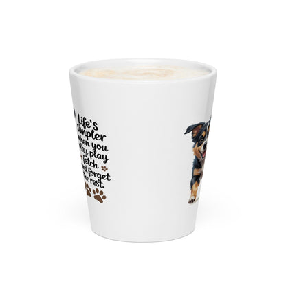Puppy on Latte Mug with 'Life’s simpler' - Collections by Moke 73022471