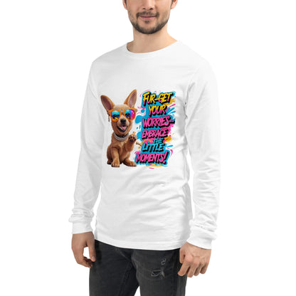 Puppy on Long Sleeve T-Shirt with "Fur-get your worries" - Collections by Moke 95569452