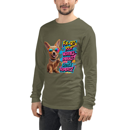 Puppy on Long Sleeve T-Shirt with "Fur-get your worries" - Collections by Moke 38393657