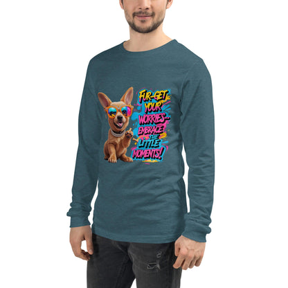 Puppy on Long Sleeve T-Shirt with "Fur-get your worries" - Collections by Moke 36324635
