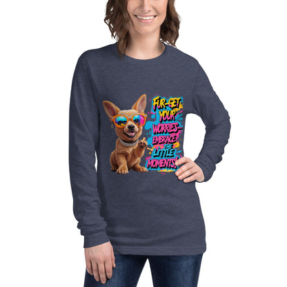 Puppy on Long Sleeve T-Shirt with "Fur-get your worries" - Collections by Moke 20912086