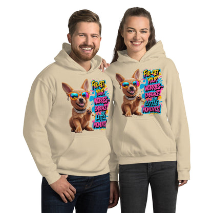 Puppy on Stylish Hoodie with "Fur-get your worries" - Collections by Moke 4597915