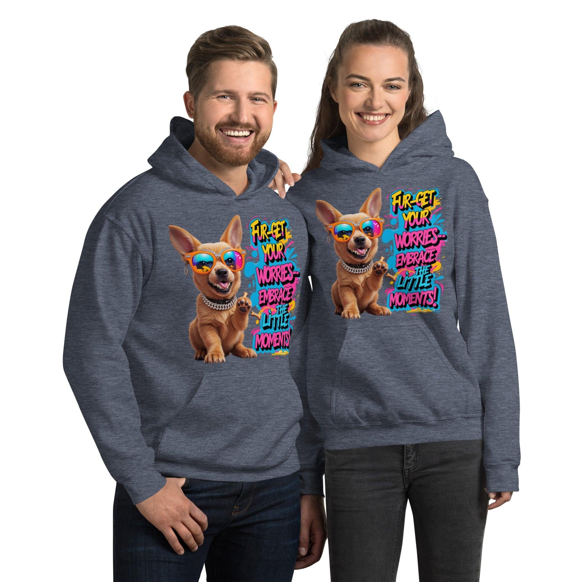 Puppy on Stylish Hoodie with "Fur-get your worries" - Collections by Moke 52019325
