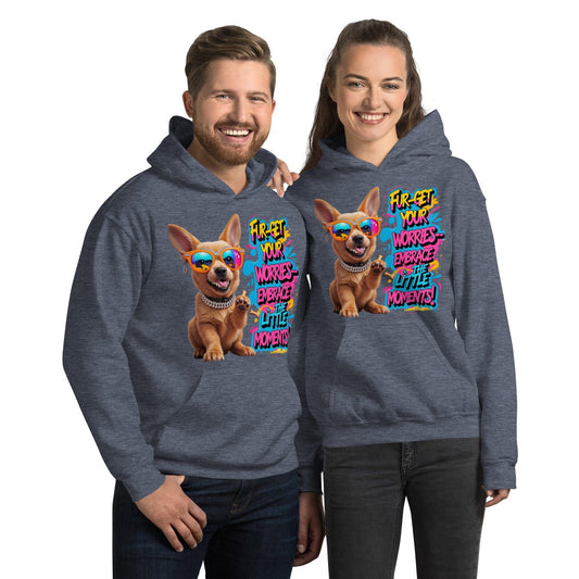 Puppy on Stylish Hoodie with "Fur-get your worries" - Collections by Moke 52019325