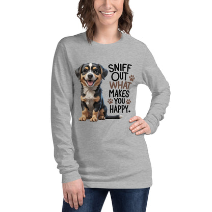 Puppy on T-Shirt with "sniff out what makes you happy" - Collections by Moke 33039417