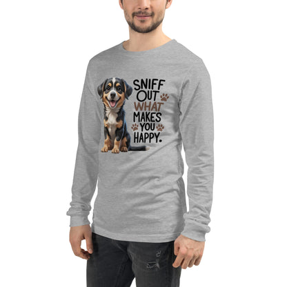 Puppy on T-Shirt with "sniff out what makes you happy" - Collections by Moke 32852826