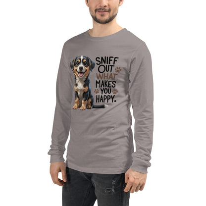 Puppy on T-Shirt with "sniff out what makes you happy" - Collections by Moke 10866819