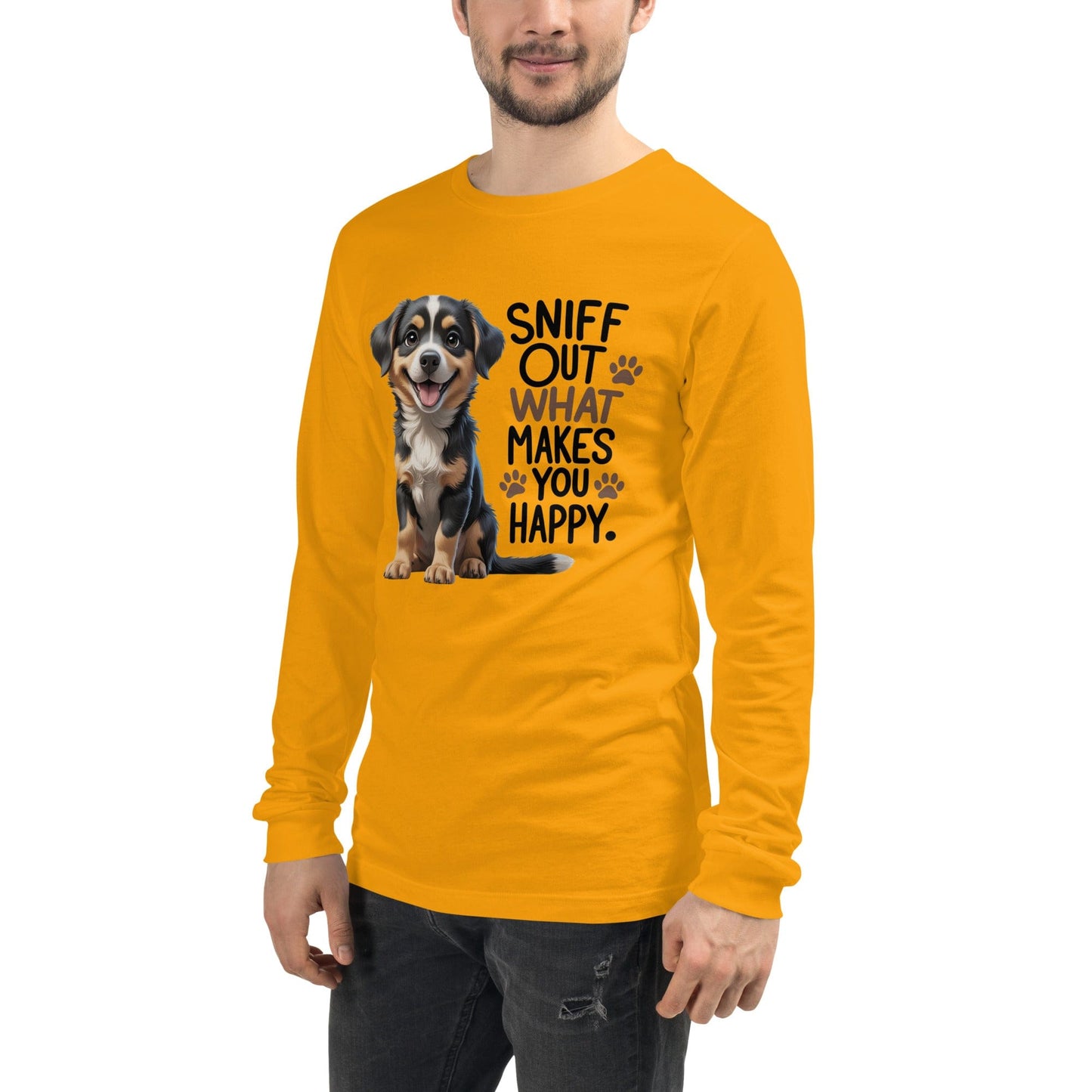 Puppy on T-Shirt with "sniff out what makes you happy" - Collections by Moke 51219469