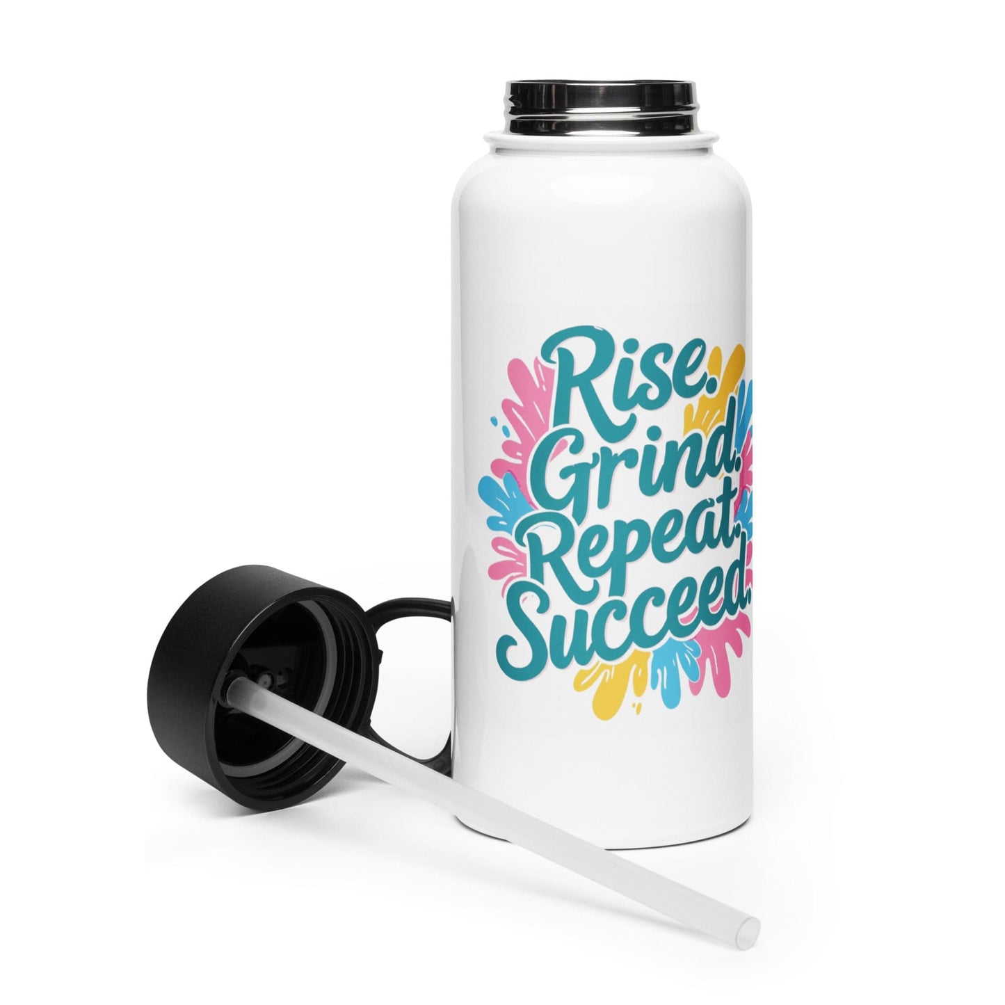 Stainless Steel Water Bottle with 'Rise. Grind. Repeat. Succeed.' - Collections by Moke 76074852