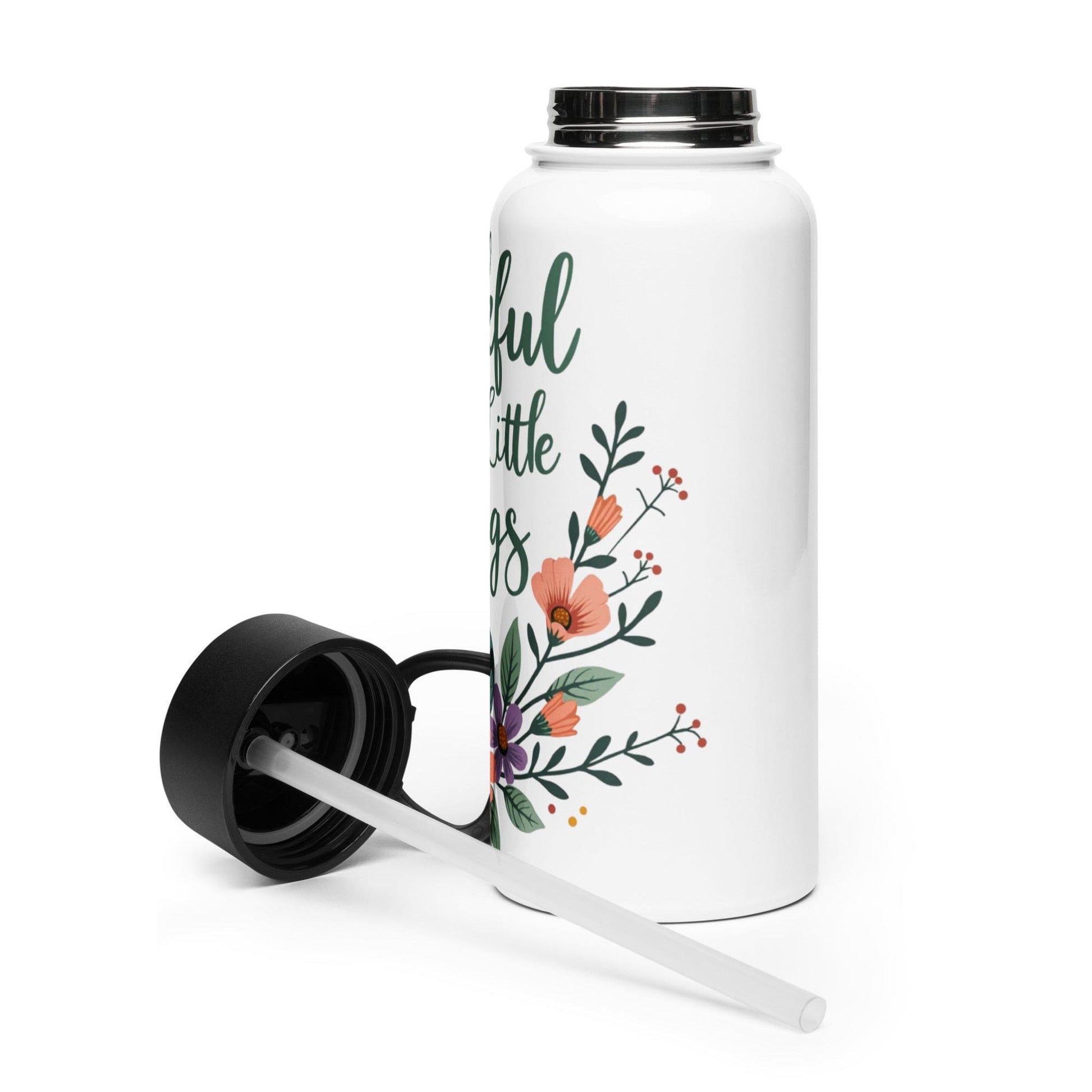 Stainless Steel Water Bottle with "Thankful for the little things" - Collections by Moke 94405585
