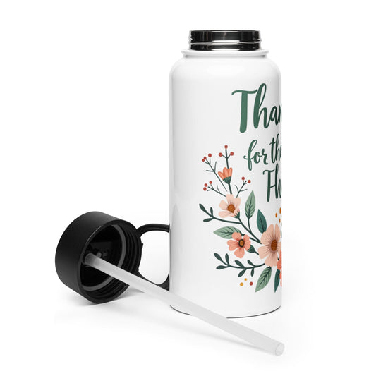 Stainless Steel Water Bottle with "Thankful for the little things" - Collections by Moke 29669590