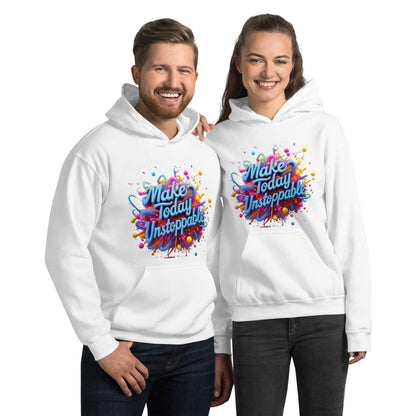 Stylish Hoodie with 3D render of "Make Today Unstoppable" - Collections by Moke 16508525