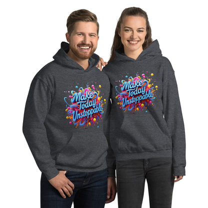 Stylish Hoodie with 3D render of "Make Today Unstoppable" - Collections by Moke 81915064