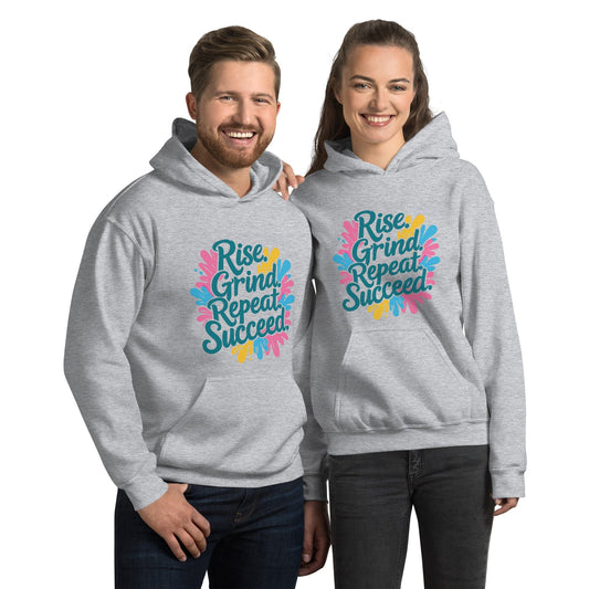 Stylish Hoodie with 'Rise. Grind. Repeat. Succeed.' - Collections by Moke 22488466
