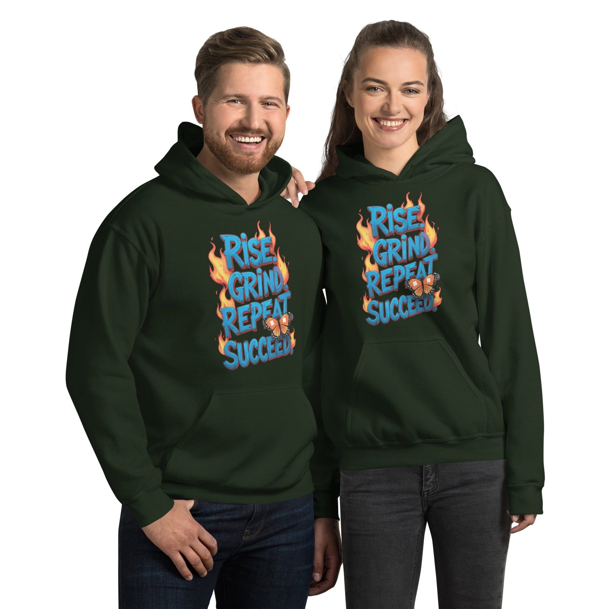Stylish Hoodie with "Rise, Grind, Repeat, Succeed" - Collections by Moke 21135510