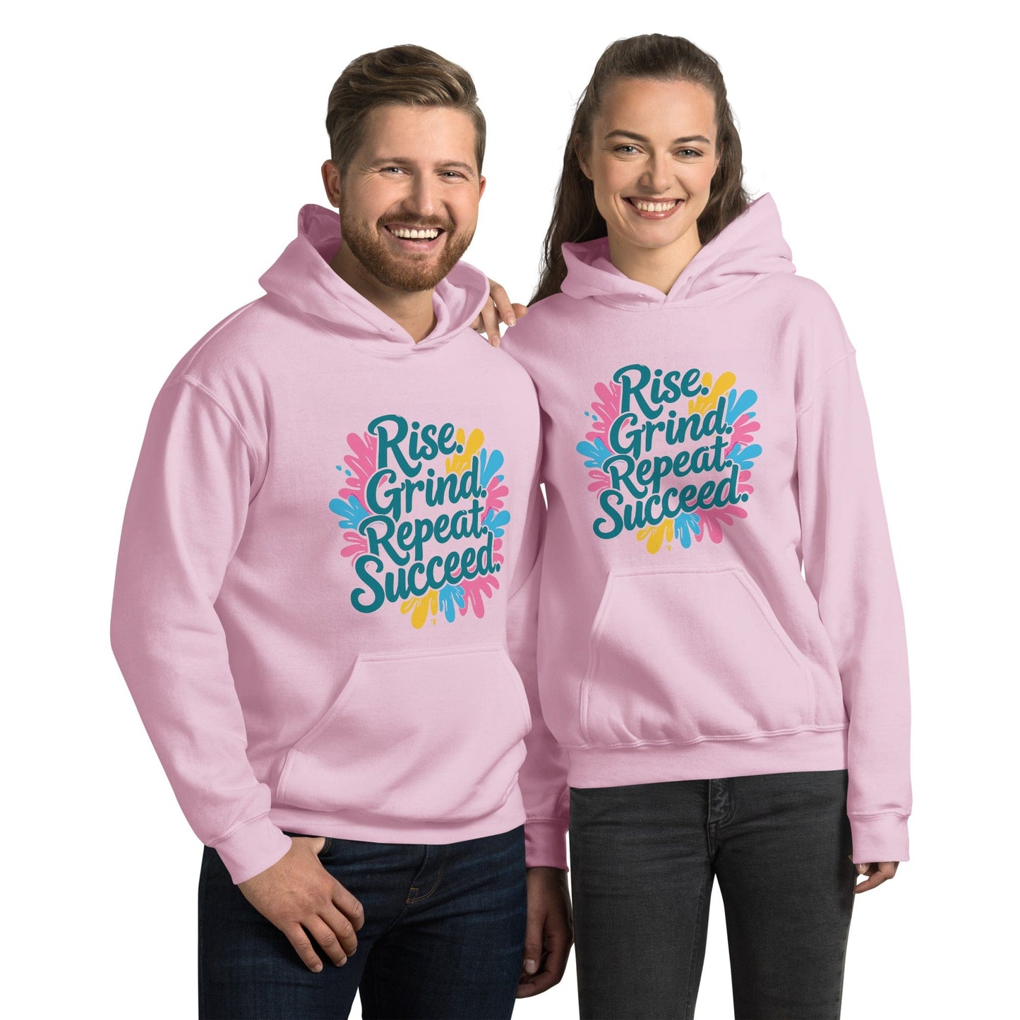 Stylish Hoodie with 'Rise. Grind. Repeat. Succeed.' - Collections by Moke 19166432