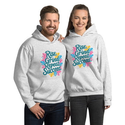 Stylish Hoodie with 'Rise. Grind. Repeat. Succeed.' - Collections by Moke 73988021