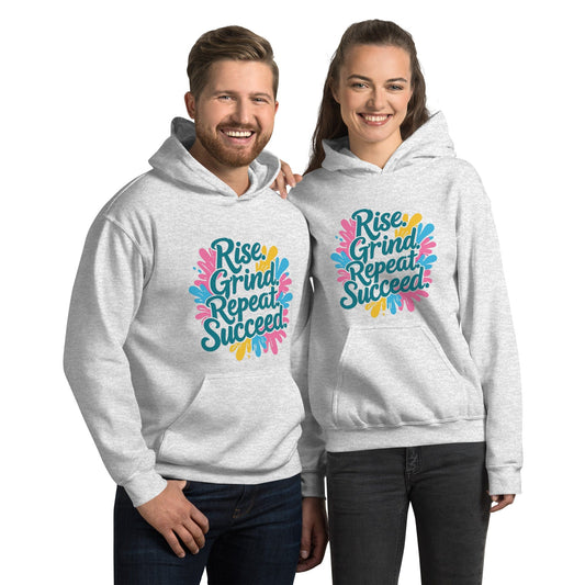 Stylish Hoodie with 'Rise. Grind. Repeat. Succeed.' - Collections by Moke 73988021