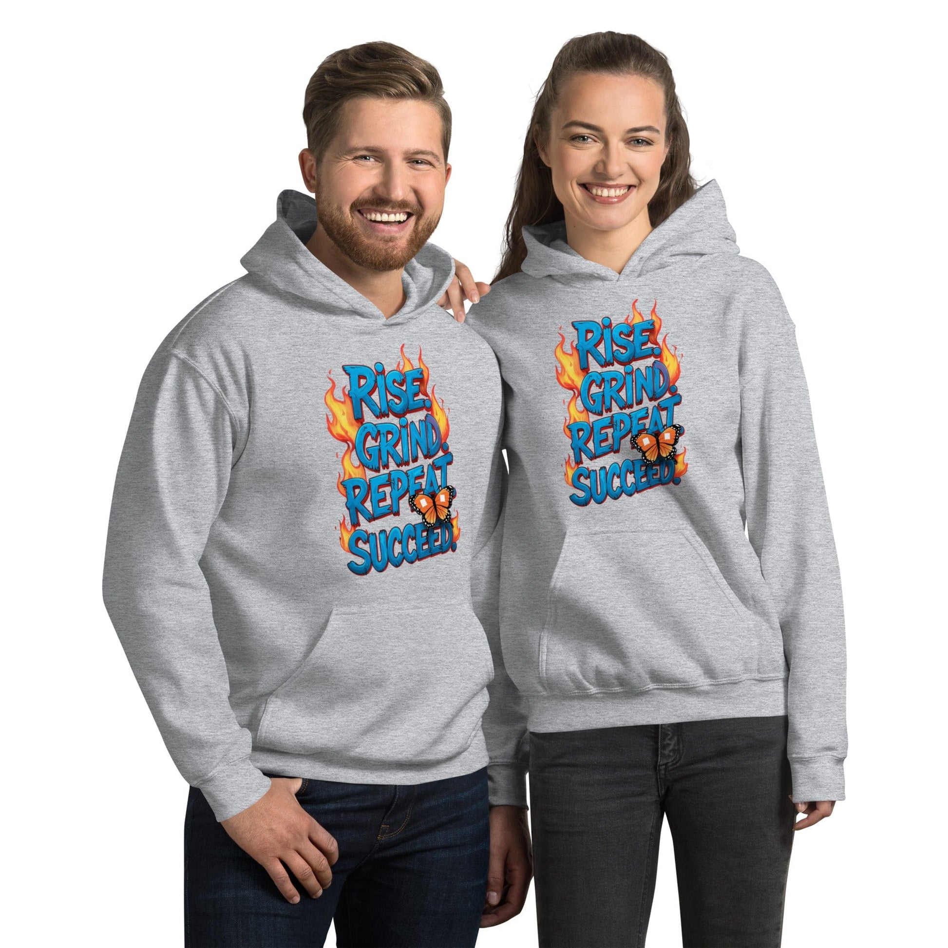 Stylish Hoodie with "Rise, Grind, Repeat, Succeed" - Collections by Moke 60275476