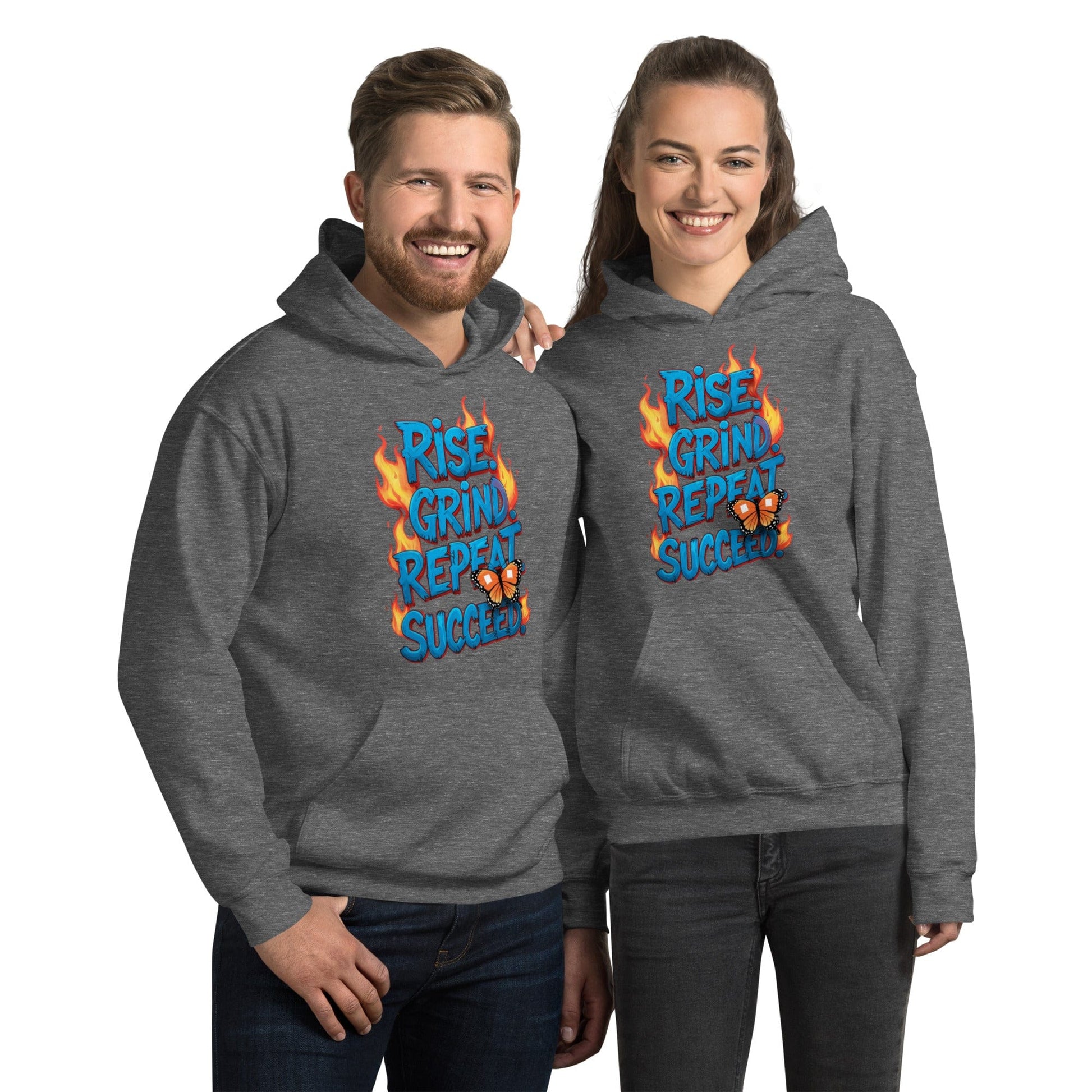 Stylish Hoodie with "Rise, Grind, Repeat, Succeed" - Collections by Moke 48934214