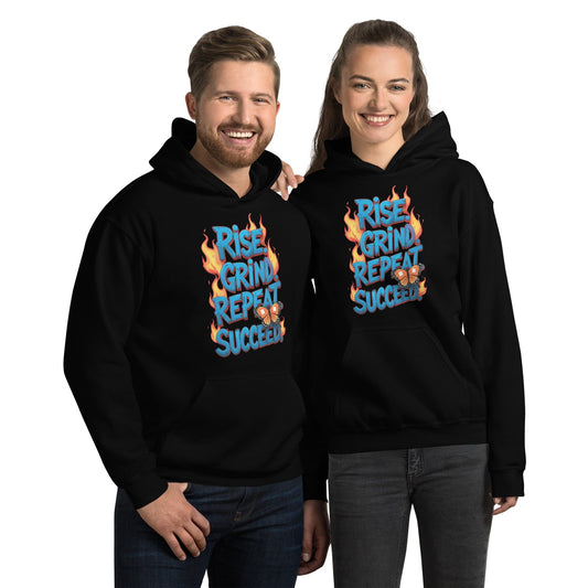 Stylish Hoodie with "Rise, Grind, Repeat, Succeed" - Collections by Moke 78392633