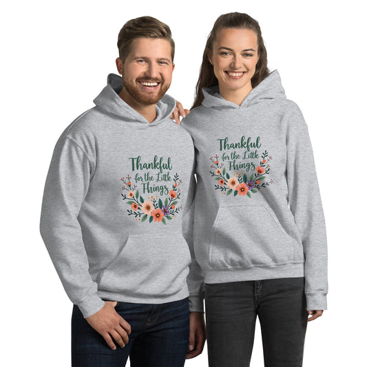 Stylish Hoodie with “Thankful for the Little Things” - Collections by Moke 6299931