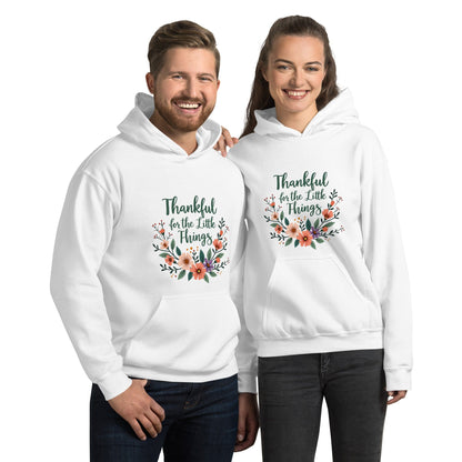 Stylish Hoodie with “Thankful for the Little Things” - Collections by Moke 10506951