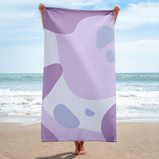 Towel with pastel colors of light purple, lavender, and soft blue - Collections by Moke 43635819