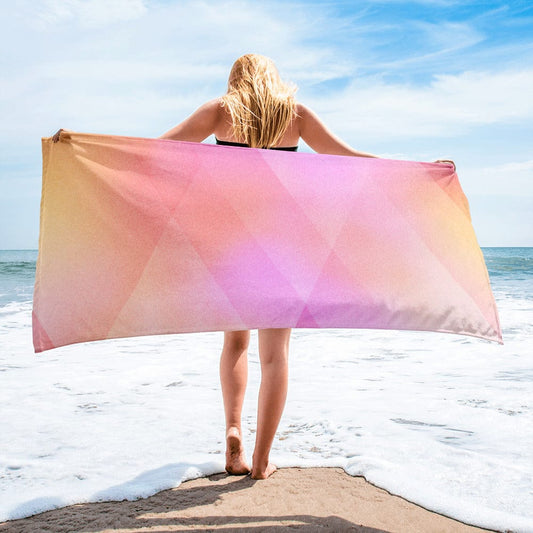 Towel with soft pastel shades of pink, orange, and yellow - Collections by Moke 71632162
