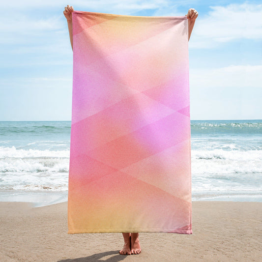 Towel with soft pastel shades of pink, orange, and yellow - Collections by Moke 27191137