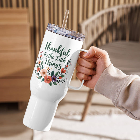 Travel Mug with phrase “Thankful for the Little Things” - Collections by Moke 97612396