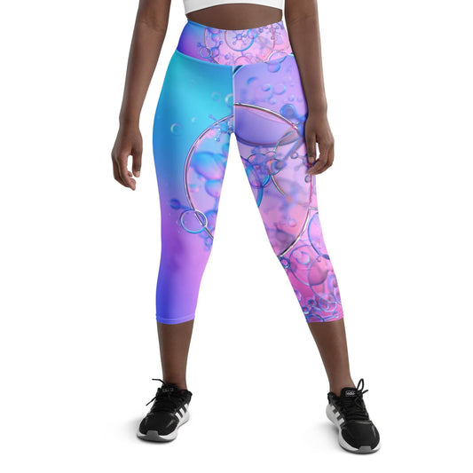 Yoga Capri Leggings with gradient turquoise and pink - Collections by Moke 83703001