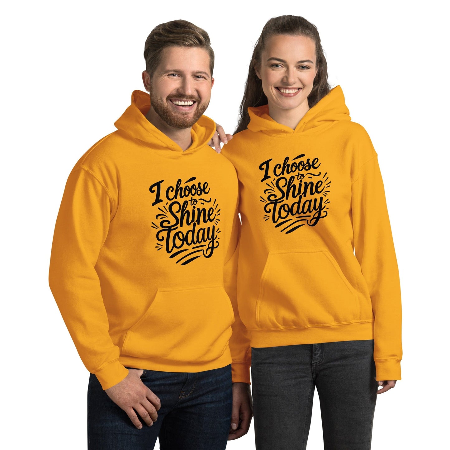 Collections by Moke Hoodie Gold / S Hoodie with "I choose to shine today"