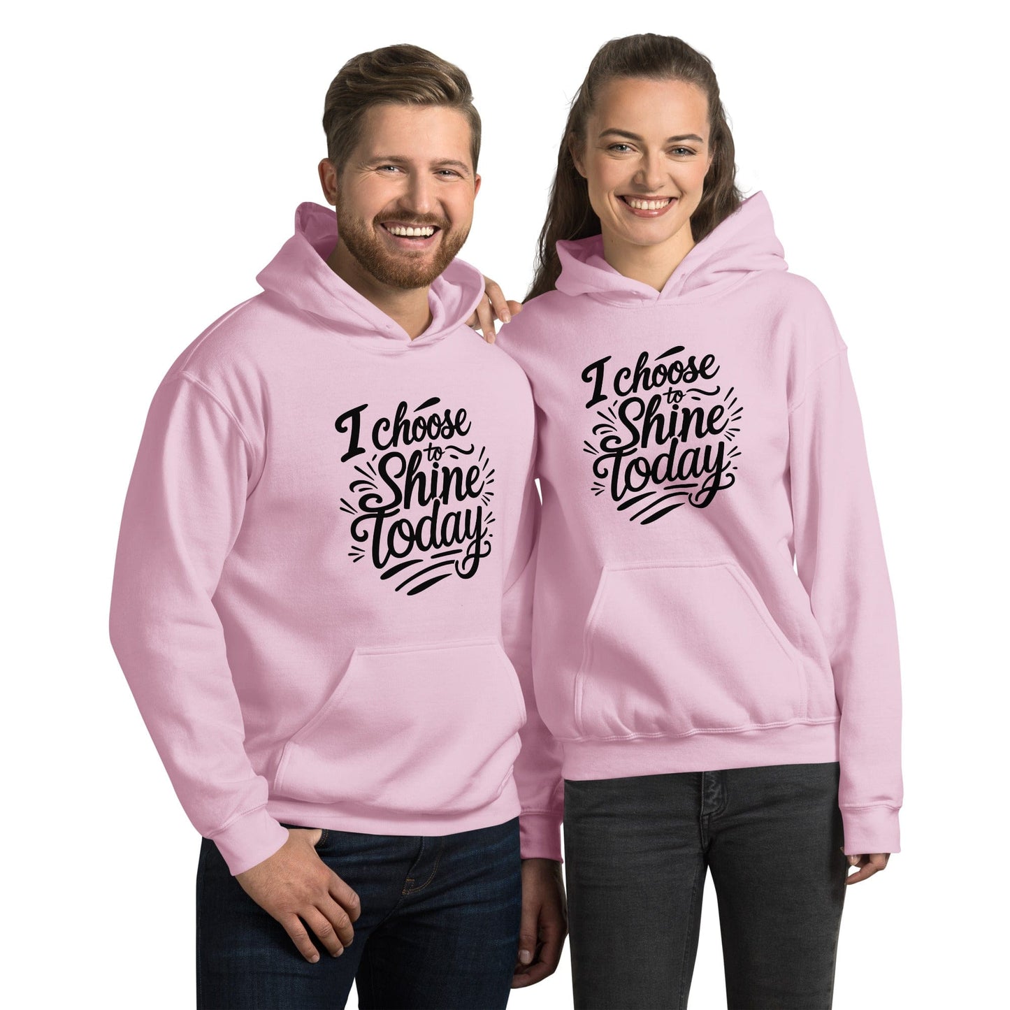 Collections by Moke Hoodie Light Pink / S Hoodie with "I choose to shine today"