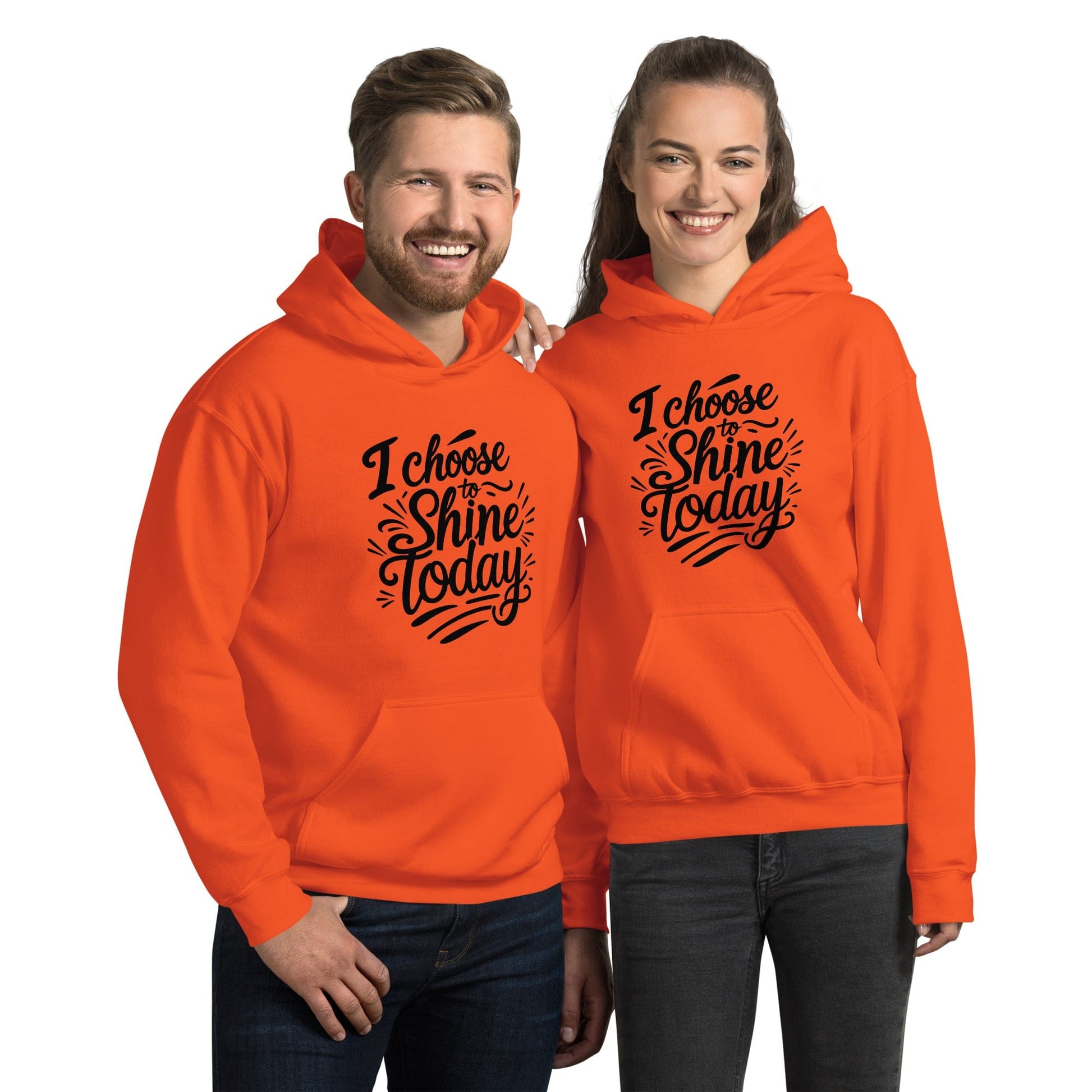 Collections by Moke Hoodie Orange / S Hoodie with "I choose to shine today"