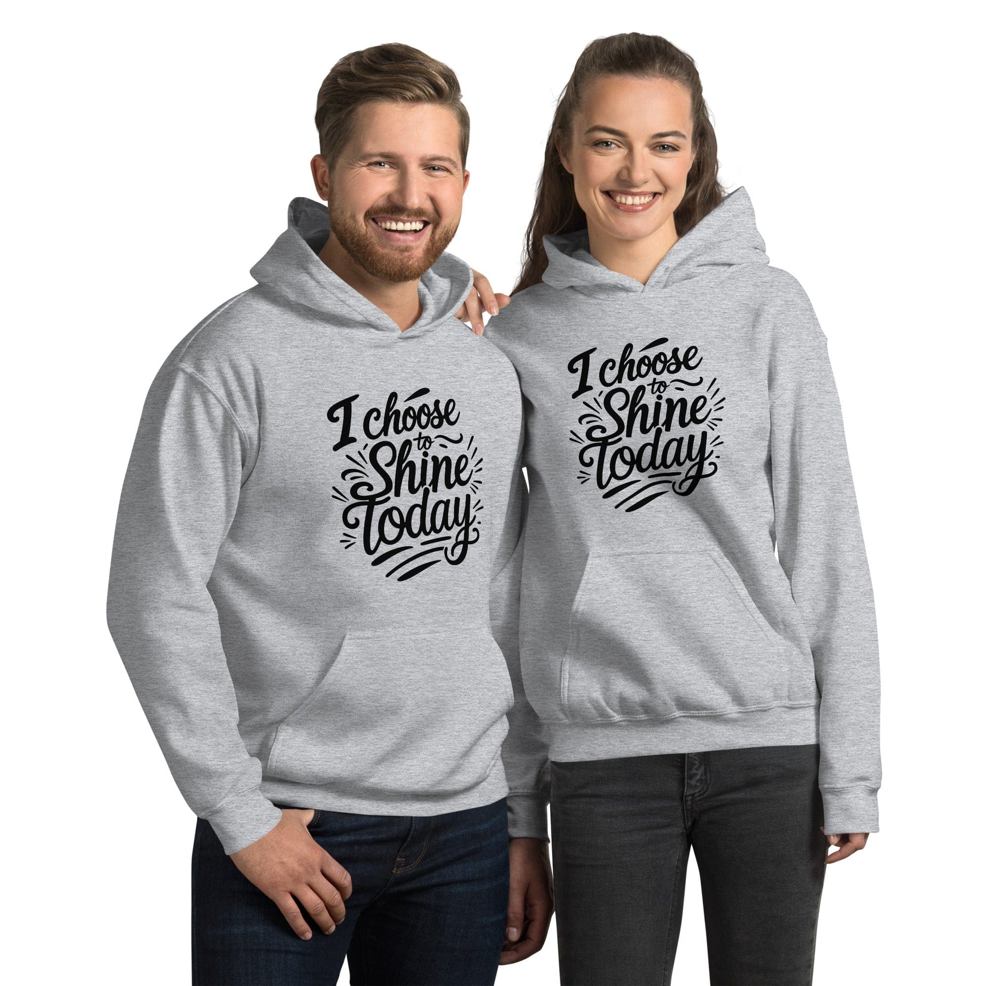 Collections by Moke Hoodie Sport Grey / S Hoodie with "I choose to shine today"