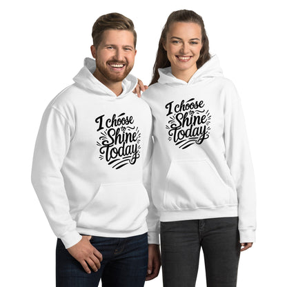 Collections by Moke Hoodie White / S Hoodie with "I choose to shine today"